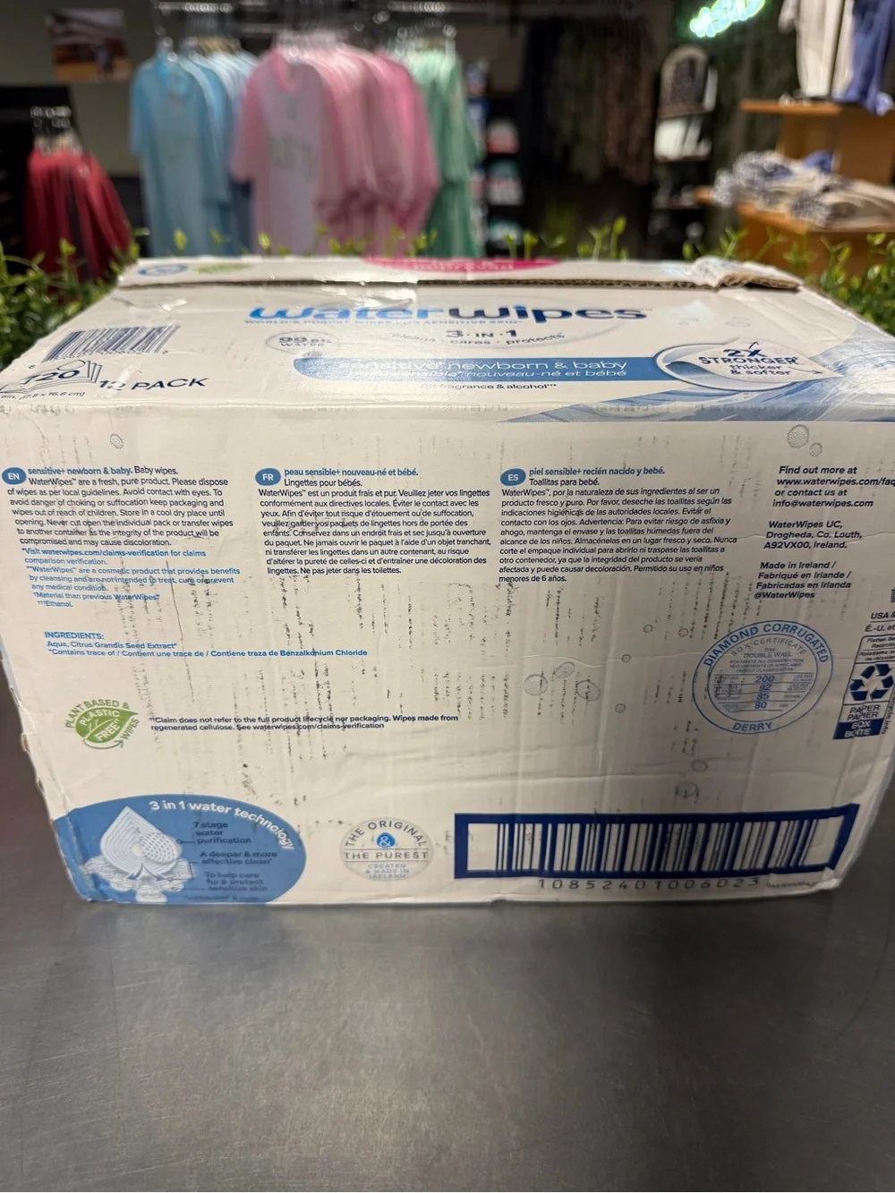 WaterWipes Sensitive Baby Wipes (12 Pack) - NEW